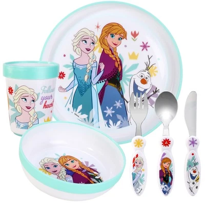Frozen Kids 6 Piece Dinnerware Cutlery Set - Plate/Bowl/Cup/Knife/Fork/Spoon - image 1 of 4