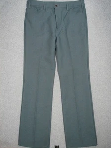 OH05416 1990s **LEVI'S** STA-PREST POLYESTER BOOT CUT PANTS (msr 39"x35") GRAY - Picture 1 of 6