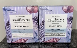 White Barn Bath & Body Works Wallflower Refill Bulb Lot Set 4 BERGAMOT WATERS - Picture 1 of 2