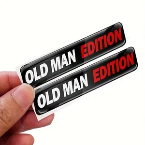 2pcs Old Man Edition Emblem Sticker Badge Fender Decals Car Truck Door - Picture 1 of 7