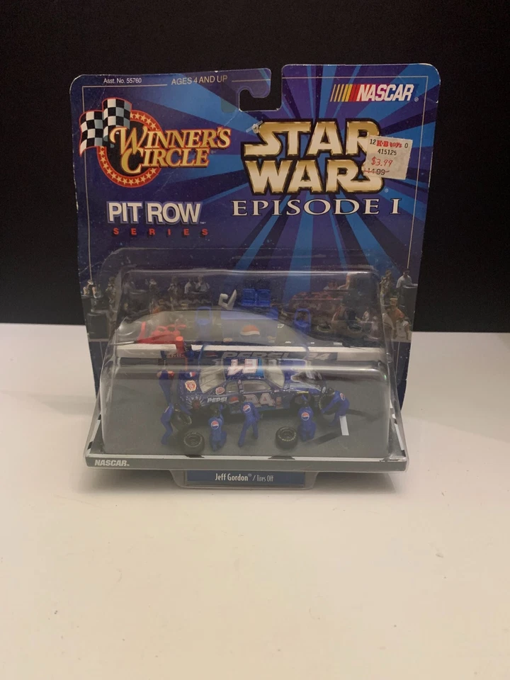 1999 Hasbro Star Wars Episode 1 Nascar Джефф Гордон шины с литой автомобиль запечатанный - Изображение 1 из 4