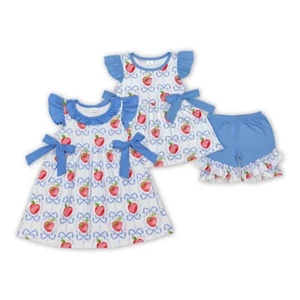Conjuntos de conjuntos vestidos lazos de manzana para hermanos bebés niñas hermanas - Imagen 1 de 5
