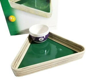 Luminarc Pool Parlor Billiards Rack Chip Tray and Dip Bowl Man Cave Barware NIB - Picture 1 of 7