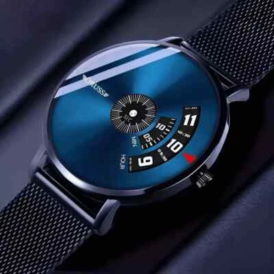 S&T DESIGN Quarzuhr Herren Uhr Armbanduhr Herrenuhr Männeruhren Edelstahl Mesh - Bild 1 von 4