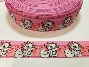 5 Yards 7/8" Marie cat Grosgrain Ribbon Hair Bow Supplies. - Picture 1 of 1