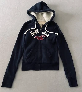 Hollister Sweatshirt Gr. XS Unisex Junior Blau Full Zip Kapuze Sherpa EC 0419 - Bild 1 von 9