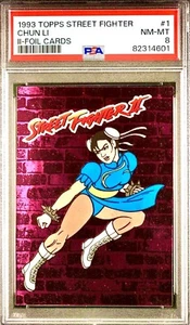 PSA 8 RC Chun Li 1993 Topps Street Fighter II 1st Edition Holo Foil Rookie TOUGH - Picture 1 of 2