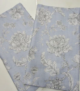 Pair Lavender & Indigo ANTHROPOLOGIE Blue Floral ORGANIC COTTON KING SHAMS - Picture 1 of 9