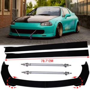 Front Bumper Lip Splitter Spoiler/Side Skirt/ Strut Rods For Honda Civic del Sol - Picture 1 of 17