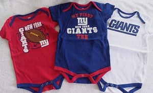 INFANT 24M 24 MONTHS 3-PACK NFL NEW YORK GIANTS BODYSUITS ROMPER SET NWT - Picture 1 of 4