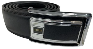 Elegante cinturón de cuero para hombre negro cuero auténtico traje cinturón hebilla cinturón de cuero - Imagen 1 de 6