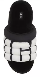 UGG BLACK MAXI SHEEPSKIN/SHEARLING PLATFORM SLIDE/SLIPPER/SANDAL US 8/EUR 39 NEW - Picture 1 of 12
