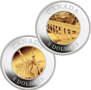 CANADA $8 2005 Fine Silver Gold-Plated Proof Set 'Chinese Railway Workers' 2oz. - Picture 1 of 5