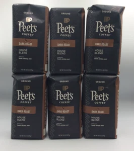 Peets Coffee House Blend gemahlener Kaffee, dunkle Röstung, 10,5 Unzen/6 Beutel, AUG/2025 - Bild 1 von 2
