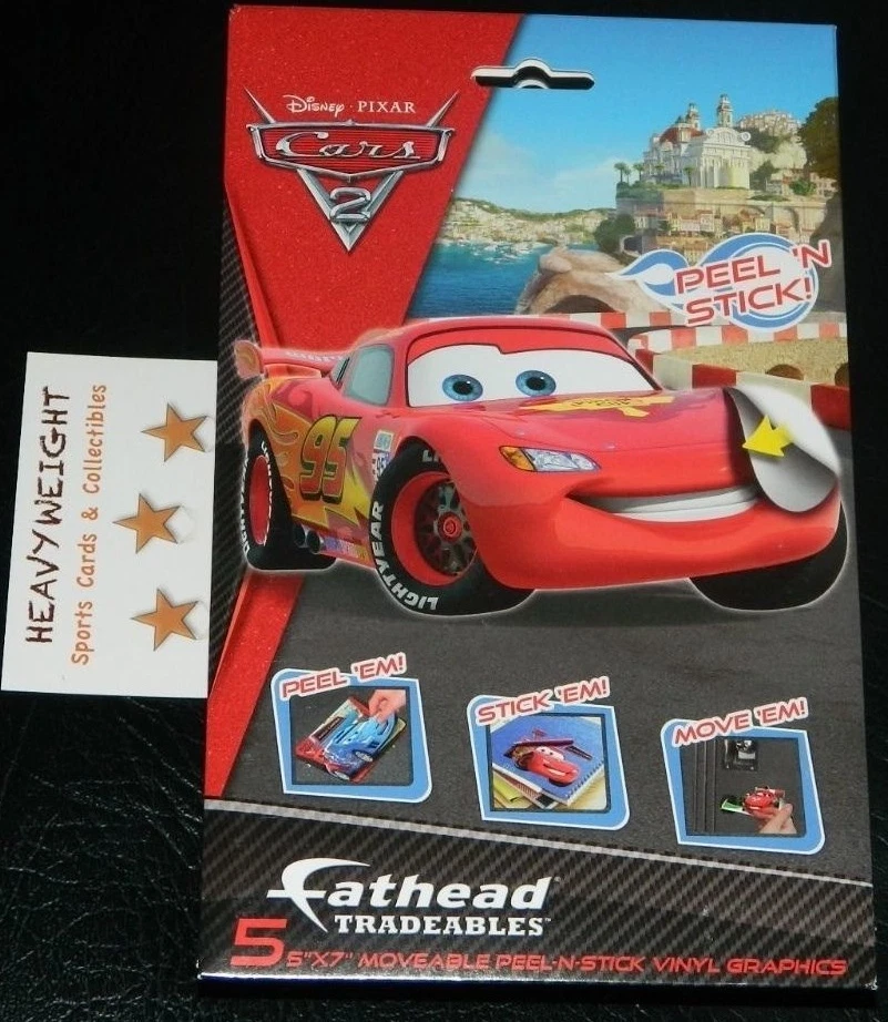 CARS 2 FATHEAD TRADEABLES (5) 5x7 PEEL N STICK VINYL GRAPHICS DISNEY PIXAR - image 1 of 4