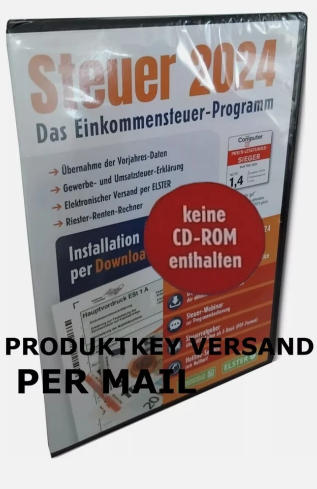 Aldi Steuer 2024 Einkommenssteuer Steuererklärung Download Per E-Mail Code Key - Bild 1 von 1