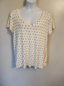 Liz Claiborne Woman White Gray Diamond Print Short Sleeve Casual Top Shirt 3X - Picture 1 of 4