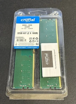 Crucial CT2K16G4DFRA32A 32GB (16GB x 2) DDR4 3200Mhz UDIMM 288-Pin Memory Kit - Image 1 of 3