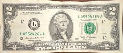 $2 Green Seal Federal Reserve Note 2009 L05524264A - Image 1 of 2