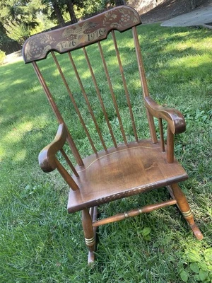 Bicentennial 1776/1976 Oak Hill Child’s Rocking Chair Vintage - Image 1 of 4