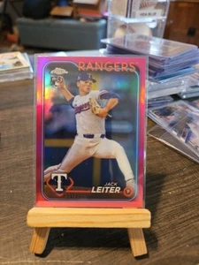 Jack Leiter 2024 Topps Chrome Update Magenta RC Refractor /399 Texas Rangers - Picture 1 of 2