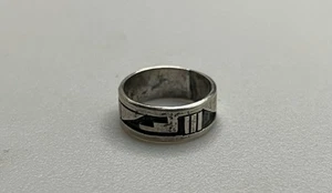Gran anillo vintage Hopi de plata esterlina .925 banda nativa americana s8 5,5 g - Imagen 1 de 9