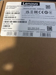 New Open Box Lenovo ThinkPad Hybrid USB-C With USB-A Dock Station (DUD9011D1) - Afbeelding 1 van 2