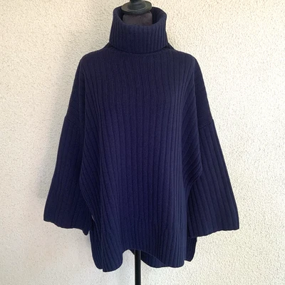 Poncho Suéter JOSEPH Lana Talla XS Gran Tamaño Aberturas Laterales Cuello Alto Acanalado Grueso Foto 1 de 4