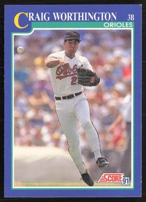 1991 Score Craig Worthington Baltimore Orioles #503 - Image 1 of 2