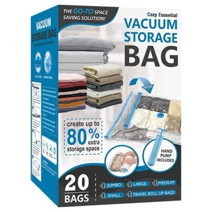 Vacuum Storage Bags, Space Saver Bags (4 Jumbo/4 Large/4 Medium/4 20 Pack - Picture 1 of 9