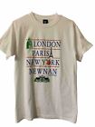 Vintage T-Shirt London Paris New York Georgia Hanes 90s Black Small Y2k Puffy