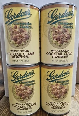Gordon's Chesapeake Classics 15 oz Whole Ocean Cocktail Clams Free Ship 4 pack - Image 1 of 4