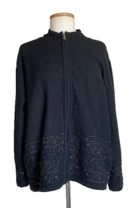 Coldwater Creek Black Boiled Wool Jacket (no tag, XL) - Bild 1 von 5