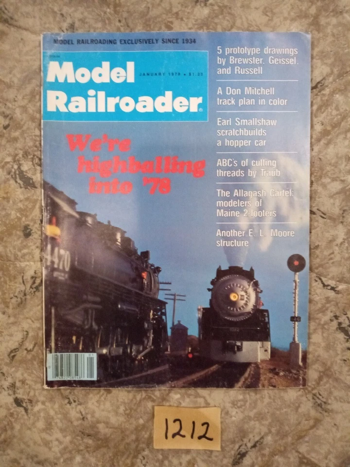 Model Railroader Magazine / January 1978 / No Label / 5 Prototype Drawings - Image 1 of 1