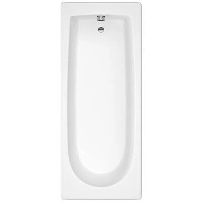 VEEBATH Bathroom Bath Single Ended Standard Round White 1600 x 700mm Bathtub Acrylic