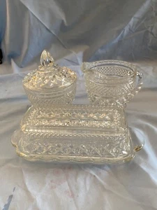 Vintage Anchor Hocking Wexford Sugar Bowl, Creamer & Butter Dish Set - Picture 1 of 3