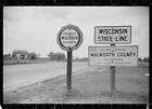 State line Wisconsin and Illinois 1930s Historic Old Photo 2
