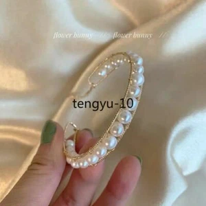 Retro Fresh AAA 4-5mm Akoya weiße Perlen Armband verstellbar 14k - Bild 1 von 5