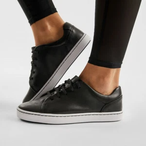 CLARKS WOMEN'S PAWLEY SPRINGS LEATHER LACE UP SNEAKERS SZ 10 BLACK AUTHENTIC !! - Picture 1 of 3