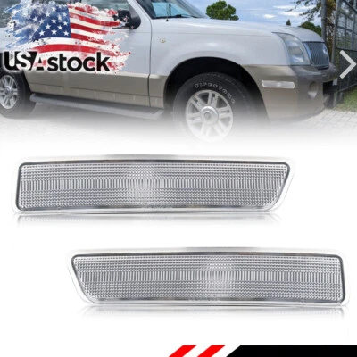 2X Luzes indicadoras laterais de canto frontal de lente transparente para 2002-2010 Mercury Mountaineer - Imagem 1 de 4