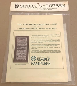 Simply Samplers "Anna Weiser Sampler 1838" Linen Cross Stitch Kit - Unopened - Picture 1 of 2