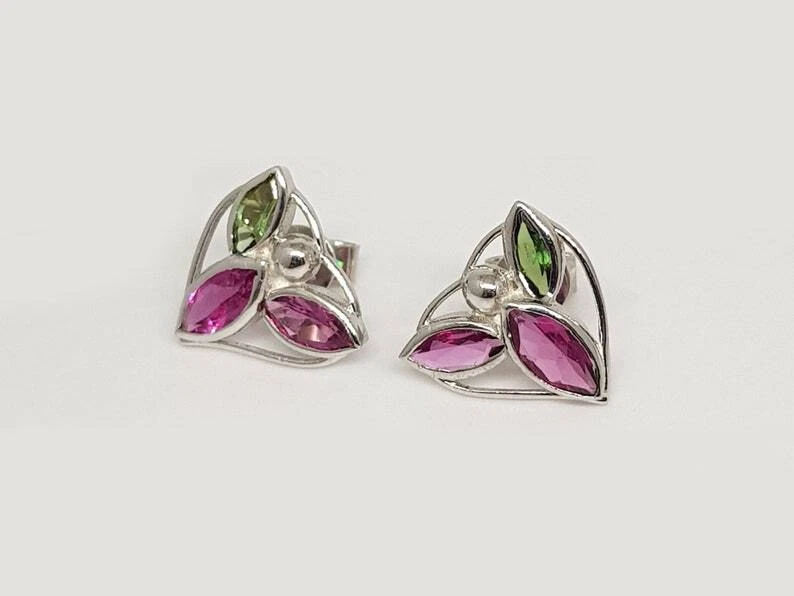 3.10 Ct Tourmaline Stud Earrings Bezel 925 Sterling Silver - Image 1 of 4