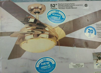 ceiling fan with light/52"/5wood black blade/ reverse /dark chrome/(br29a) - Image 1 of 4
