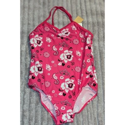 Traje de baño American Eagle para niños AE de una pieza floral rosa cachemira talla 12 nuevo con etiquetas Foto 1 de 4