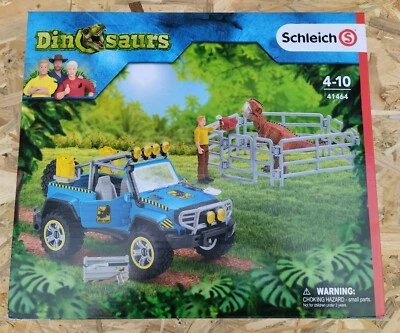SCHLEICH 41464 DINOSAURS VOITURE 4X4 ET AVANT POSTE NEUF BOITE SCELLE. DINOSAURE - Photo 1/4