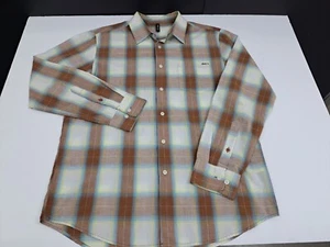 RVCA Mens Long Sleeve Button Up Shirt Size Large Plaid #5067 - Picture 1 of 8