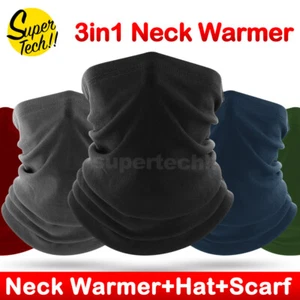 Winter Warm Snood Scarf Neck Warmer Hat Balaclava Men Women Face Mask Cover - Picture 1 of 12