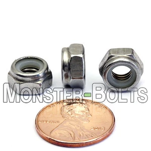 M6-1.0 / 6 mm - Cantidad 10 - Tuerca de bloqueo hexagonal de inserción de nailon DIN 985 - A2 acero inoxidable - Imagen 1 de 3