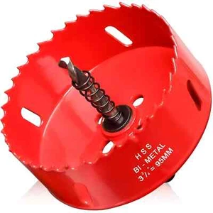 Sierra de agujero de 3 3/4” (95 mm) para madera y plástico, taladro de núcleo cortador de orificios bimetálico HSS - Imagen 1 de 4