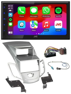 JVC Bluetooth 2DIN MP3 DAB USB Autoradio für Ford Fiesta 2010-17 Display silber - Bild 1 von 4